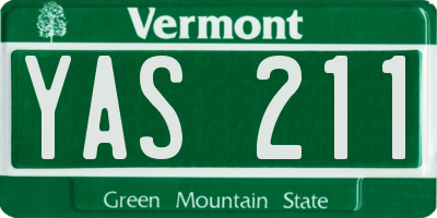 VT license plate YAS211