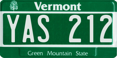 VT license plate YAS212