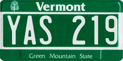 VT license plate YAS219