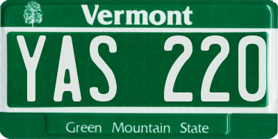 VT license plate YAS220