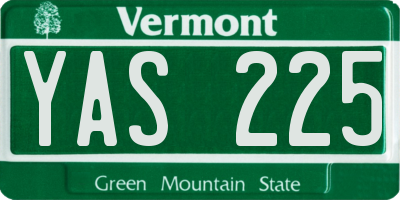 VT license plate YAS225