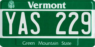 VT license plate YAS229