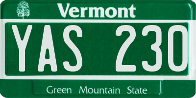 VT license plate YAS230