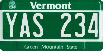 VT license plate YAS234