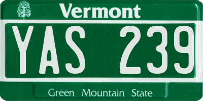 VT license plate YAS239