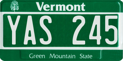 VT license plate YAS245