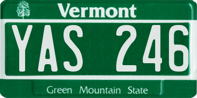 VT license plate YAS246