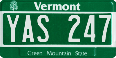 VT license plate YAS247