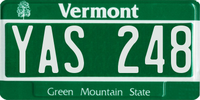 VT license plate YAS248