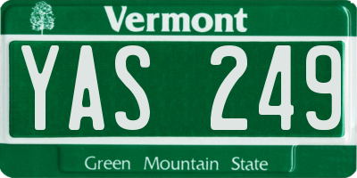 VT license plate YAS249
