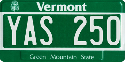 VT license plate YAS250
