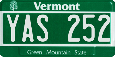 VT license plate YAS252