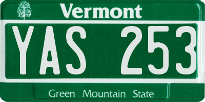 VT license plate YAS253