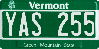 VT license plate YAS255