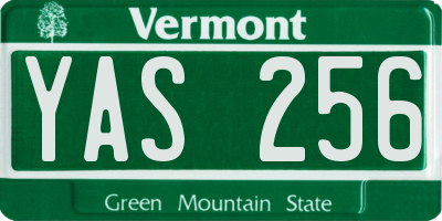 VT license plate YAS256