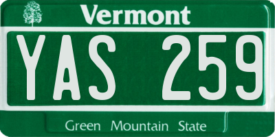 VT license plate YAS259