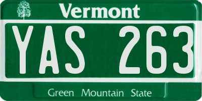 VT license plate YAS263