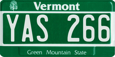 VT license plate YAS266