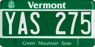 VT license plate YAS275