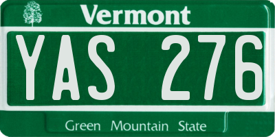 VT license plate YAS276