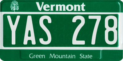VT license plate YAS278