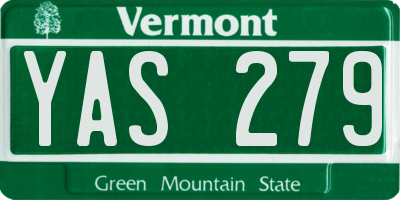 VT license plate YAS279