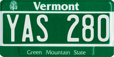 VT license plate YAS280
