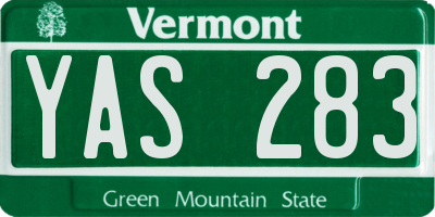 VT license plate YAS283