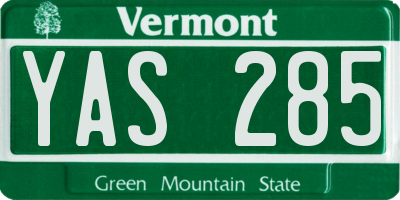 VT license plate YAS285