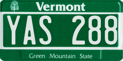 VT license plate YAS288
