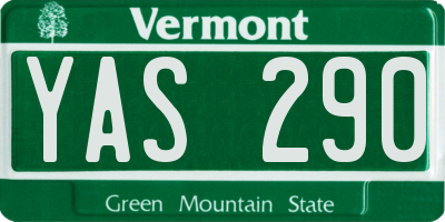 VT license plate YAS290