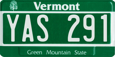VT license plate YAS291