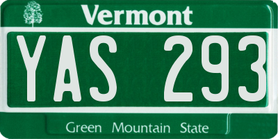 VT license plate YAS293