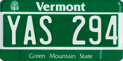 VT license plate YAS294