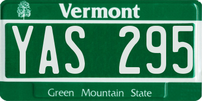 VT license plate YAS295