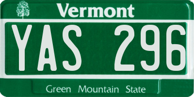 VT license plate YAS296