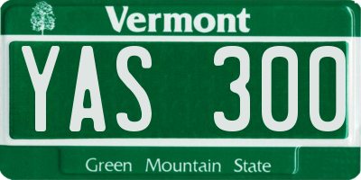 VT license plate YAS300