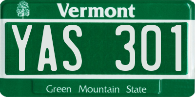 VT license plate YAS301