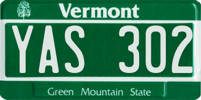 VT license plate YAS302