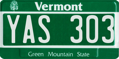 VT license plate YAS303