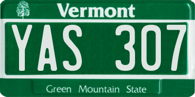 VT license plate YAS307