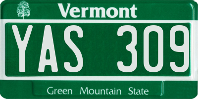 VT license plate YAS309