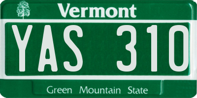 VT license plate YAS310