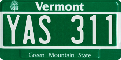 VT license plate YAS311