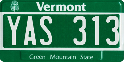 VT license plate YAS313