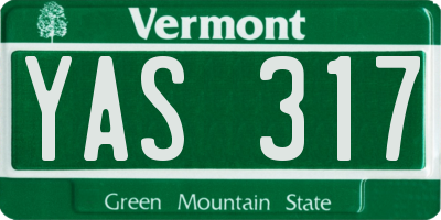 VT license plate YAS317