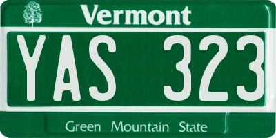 VT license plate YAS323