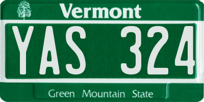 VT license plate YAS324