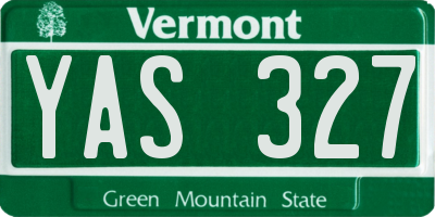 VT license plate YAS327
