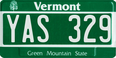 VT license plate YAS329